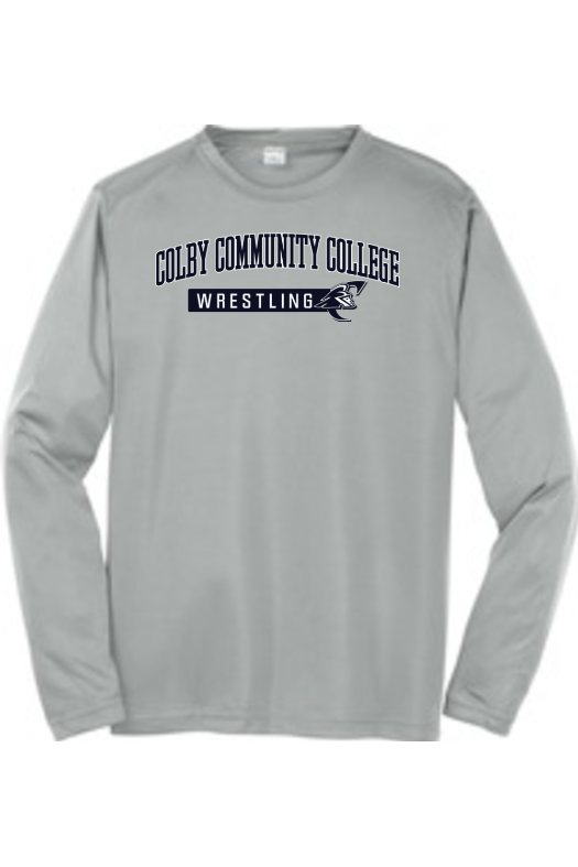 Colby Community College Wrestling Sport-Tek Long Sleeve PosiCharge Competitor Tee. ST350LS
