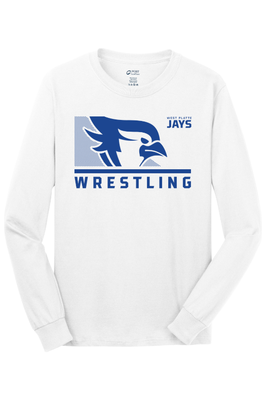 West Platte Wrestling Port & Company - Long Sleeve Core Cotton Tee. PC54LS