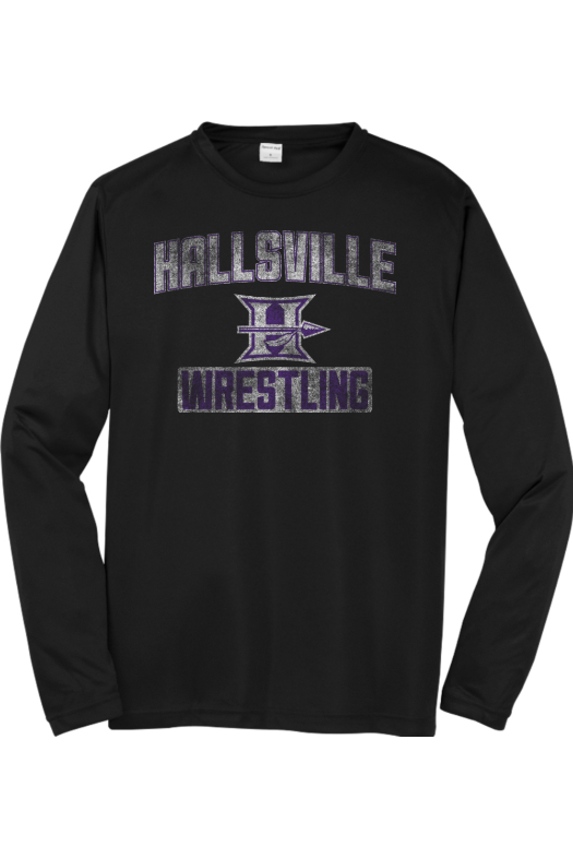 Hallsville Wrestling Sport-Tek Long Sleeve PosiCharge Competitor Tee. ST350LS