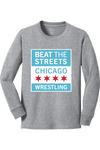 Beat the Streets - Chicago Port & Company Youth Long Sleeve Core Cotton Tee. PC54YLS