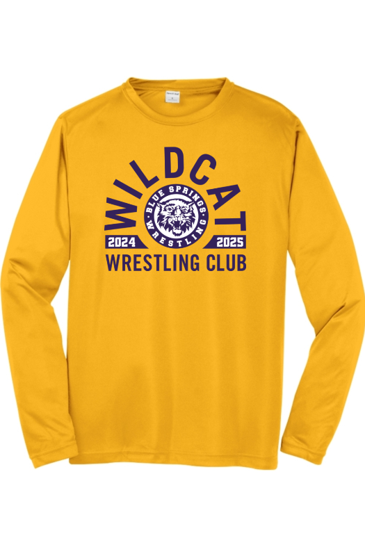 Wildcat Wrestling Club Sport-Tek Long Sleeve PosiCharge Competitor Tee. ST350LS