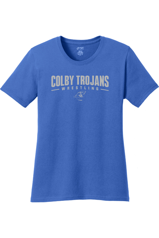 Colby Community College Wrestling Port & Company Women's Core Cotton Tee. LPC54
