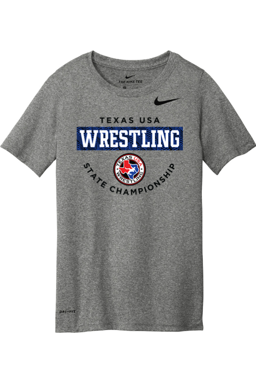 Texas USA State Wrestling Tournament 2025 Nike Youth Team rLegend Tee DV7317