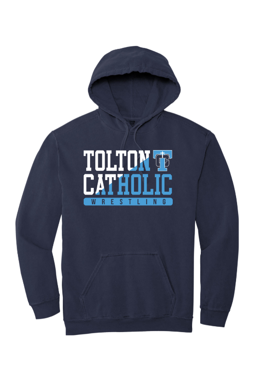 Father Tolton Catholic - Wrestling Comfort Colors Garment-Dyed Hooded Sweatshirt