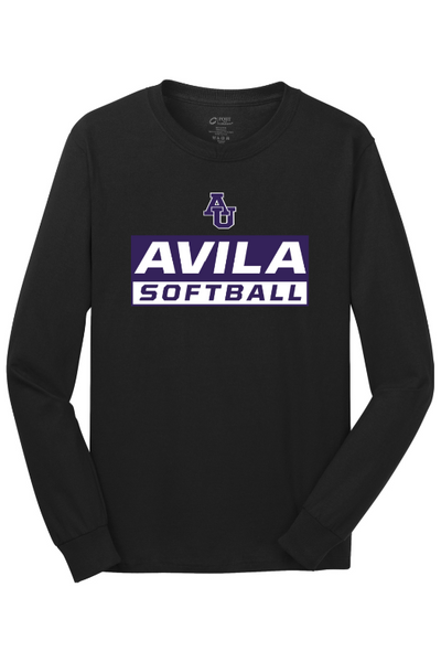 Avila Softball Port & Company - Long Sleeve Core Cotton Tee. PC54LS