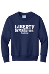 Liberty Gymnastic Academy Port & Company - Youth Core Fleece Crewneck Sweatshirt. PC90Y