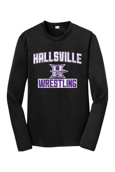 Hallsville Wrestling Sport-Tek Youth Long Sleeve PosiCharge Competitor Tee. YST350LS