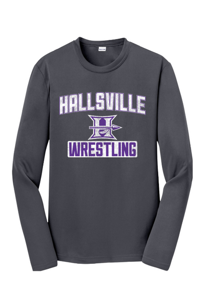 Hallsville Wrestling Sport-Tek Youth Long Sleeve PosiCharge Competitor Tee. YST350LS