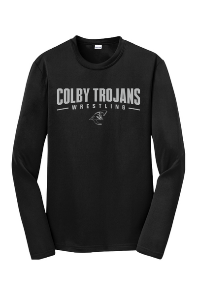Colby Community College Wrestling Sport-Tek Youth Long Sleeve PosiCharge Competitor Tee. YST350LS