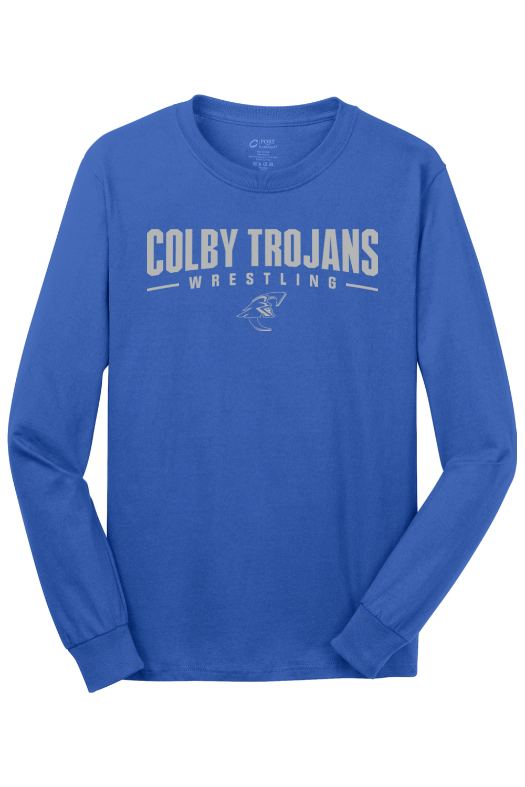 Colby Community College Wrestling Port & Company - Long Sleeve Core Cotton Tee. PC54LS