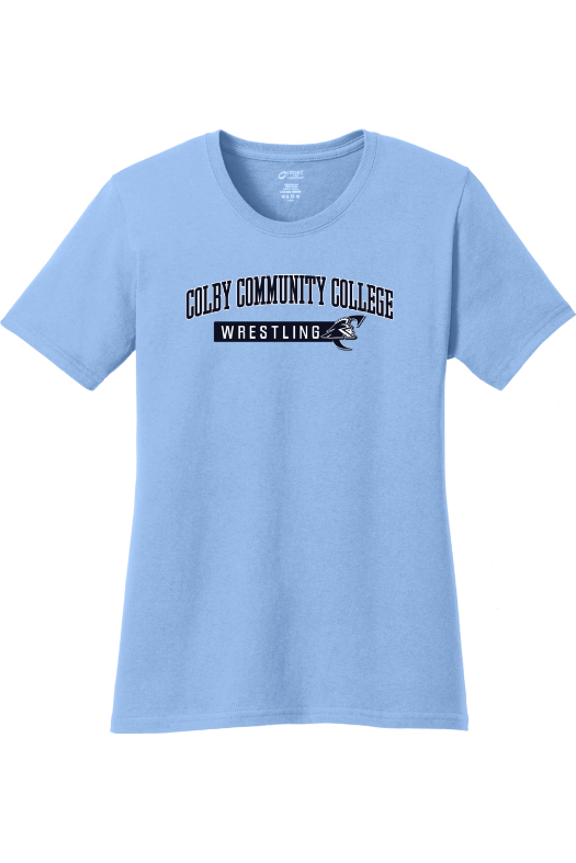 Colby Community College Wrestling Port & Company Women's Core Cotton Tee. LPC54