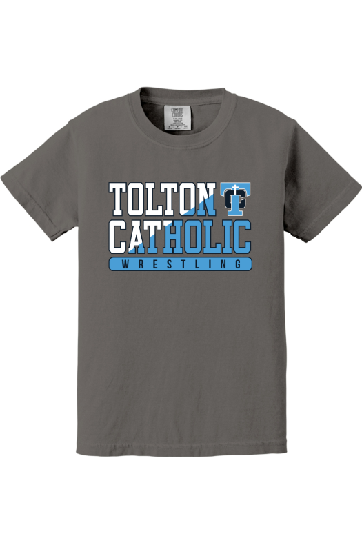 Father Tolton Catholic - Wrestling Comfort Colors Garment-Dyed Youth Heavyweight T-Shirt