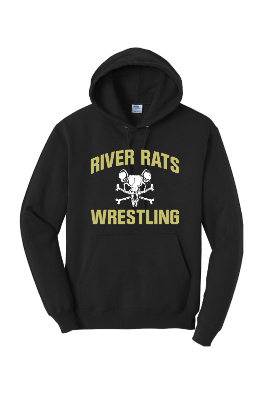 River Rats Wrestling Port & Company - Core Fleece Pullover Hooded Sweatshirt. PC78H