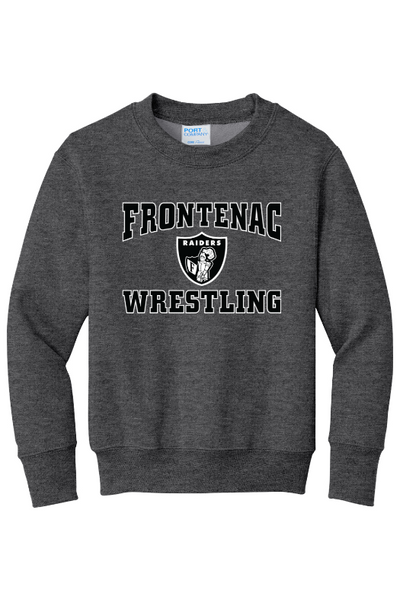 Frontenac HS Wrestling Port & Company - Youth Core Fleece Crewneck Sweatshirt. PC90Y