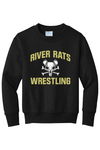 River Rats Wrestling Port & Company - Youth Core Fleece Crewneck Sweatshirt. PC90Y