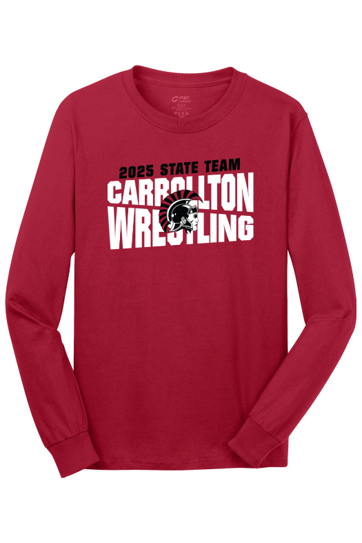 Carrollton Youth Wrestling - MO KIDS STATE Port & Company - Long Sleeve Core Cotton Tee. PC54LS