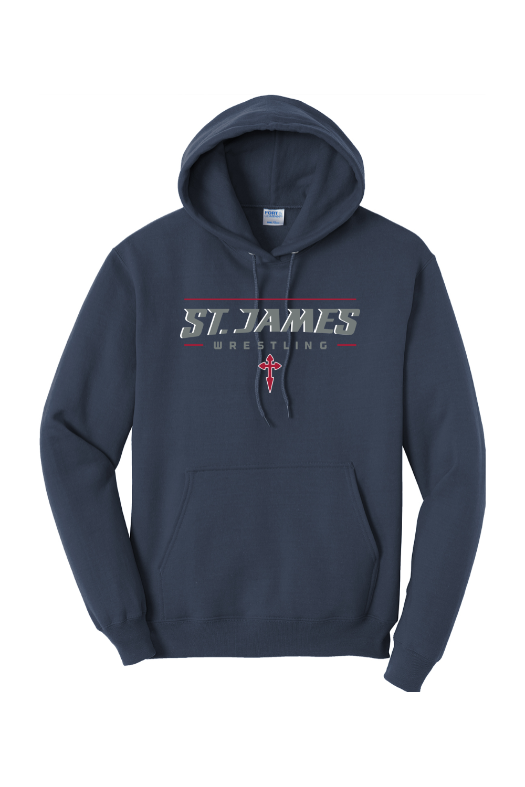 St. James Wrestling 2 Port & Company - Core Fleece Pullover Hooded Sweatshirt. PC78H