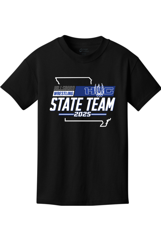 Hillsboro Wrestling Club - State Gear 2025 Port & Company - Youth Core Cotton Tee. PC54Y