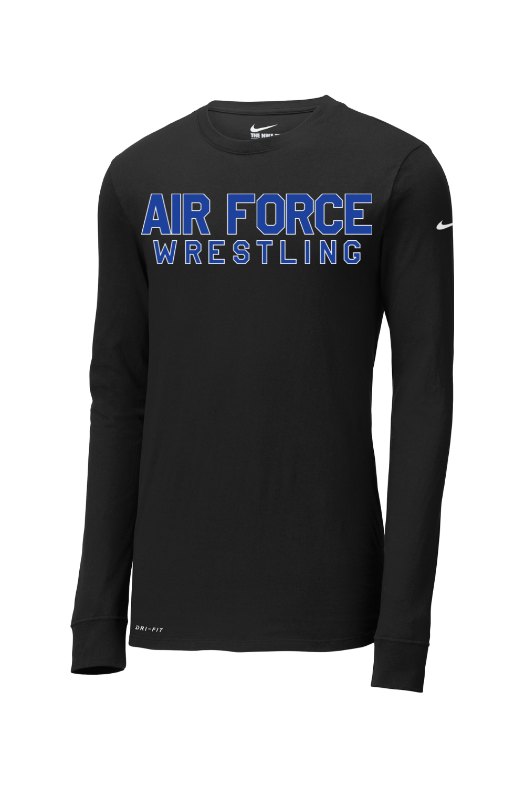 Air Force Wrestling Nike Dri-FIT Cotton/Poly Long Sleeve Tee. NKBQ5230