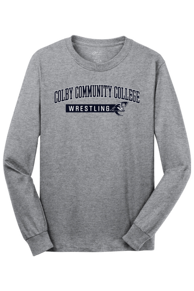 Colby Community College Wrestling Port & Company - Long Sleeve Core Cotton Tee. PC54LS