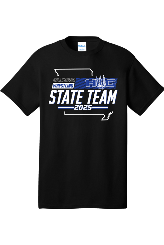 Hillsboro Wrestling Club - State Gear 2025 Port & Company - Core Cotton Tee. PC54