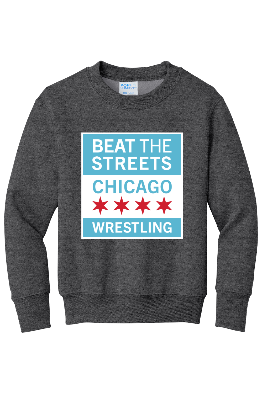 Beat the Streets - Chicago Port & Company - Youth Core Fleece Crewneck Sweatshirt. PC90Y