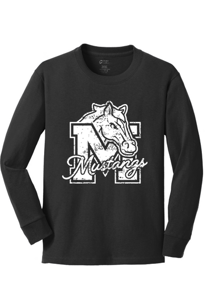 Mill Creek Elementary Port & Company Youth Long Sleeve Core Cotton Tee. PC54YLS