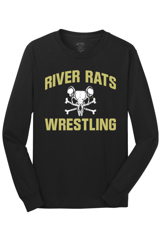 River Rats Wrestling Port & Company - Long Sleeve Core Cotton Tee. PC54LS