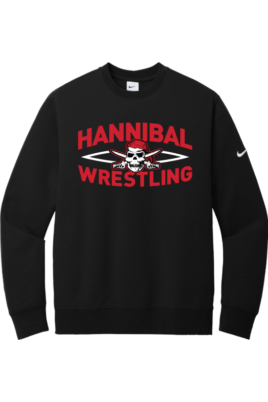 Hannibal Wrestling Nike Club Fleece Sleeve Swoosh Crew NKFD9863
