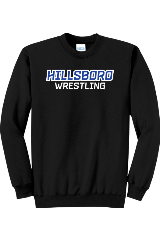 Hillsboro HS Wrestling Port & Company - Core Fleece Crewneck Sweatshirt. PC78