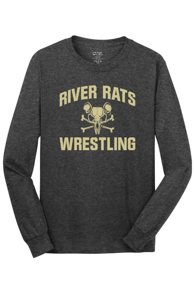 River Rats Wrestling Port & Company - Long Sleeve Core Cotton Tee. PC54LS