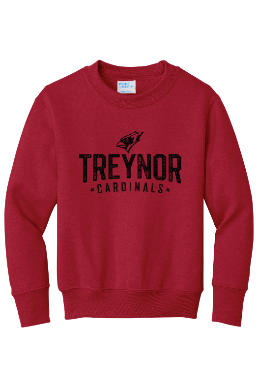Treynor Wrestling Port & Company - Youth Core Fleece Crewneck Sweatshirt. PC90Y