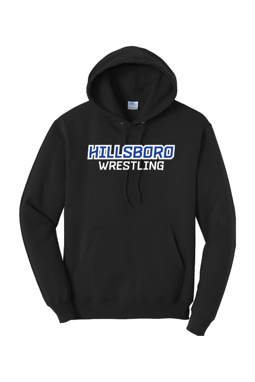 Hillsboro HS Wrestling Port & Company - Core Fleece Pullover Hooded Sweatshirt. PC78H