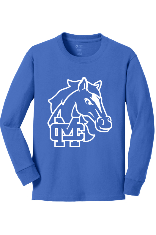Mill Creek Elementary Port & Company Youth Long Sleeve Core Cotton Tee. PC54YLS