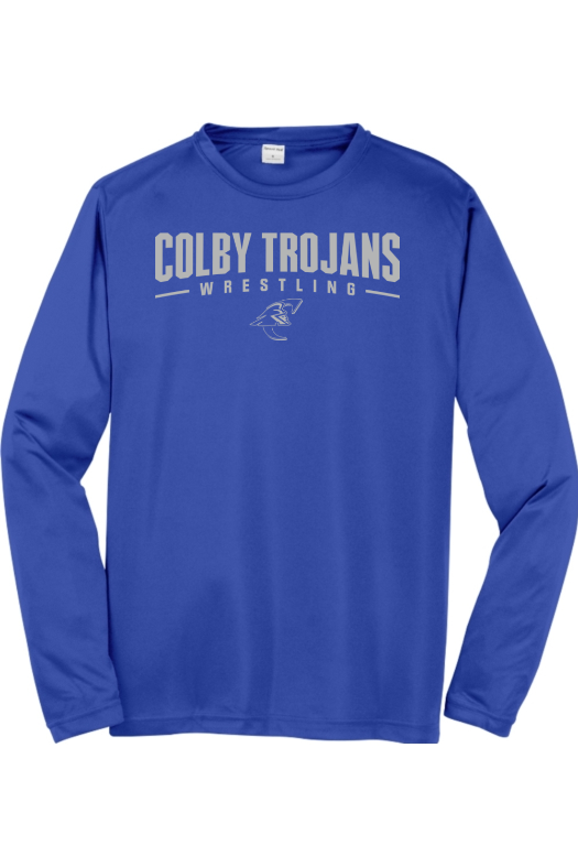 Colby Community College Wrestling Sport-Tek Long Sleeve PosiCharge Competitor Tee. ST350LS
