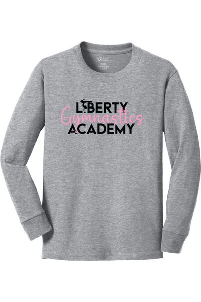 Liberty Gymnastic Academy Port & Company Youth Long Sleeve Core Cotton Tee. PC54YLS