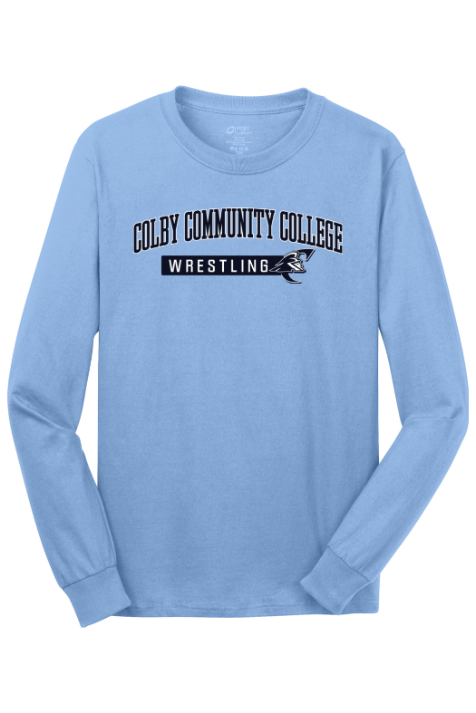Colby Community College Wrestling Port & Company - Long Sleeve Core Cotton Tee. PC54LS