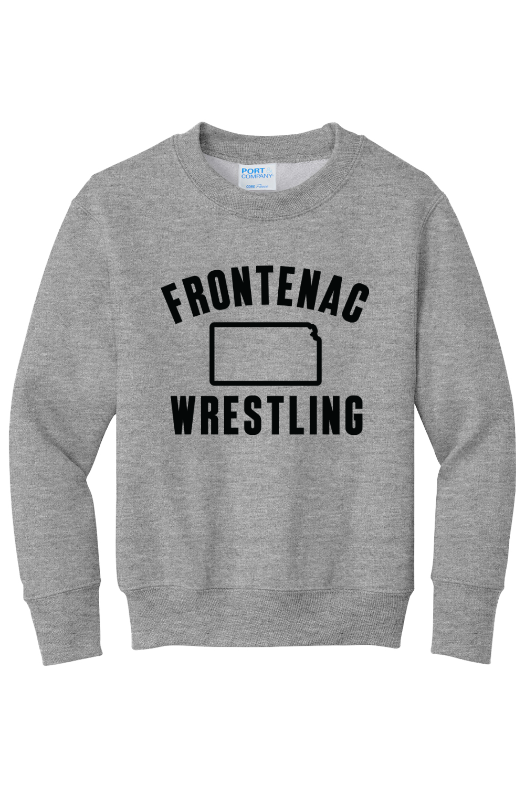 Frontenac HS Wrestling Port & Company - Youth Core Fleece Crewneck Sweatshirt. PC90Y