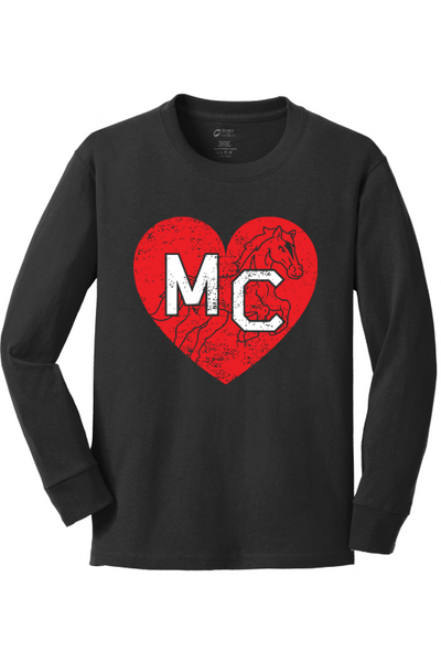 Mill Creek Elementary Port & Company Youth Long Sleeve Core Cotton Tee. PC54YLS