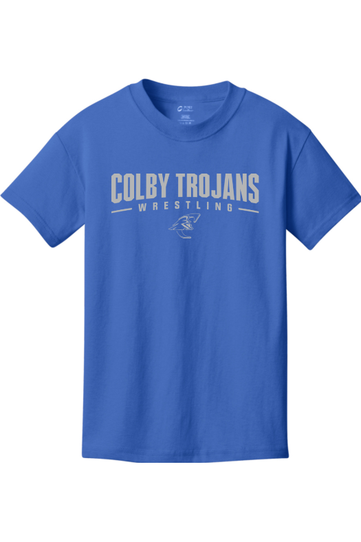 Colby Community College Wrestling Port & Company - Youth Core Cotton Tee. PC54Y