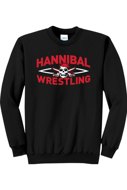 Hannibal Wrestling Port & Company - Core Fleece Crewneck Sweatshirt. PC78