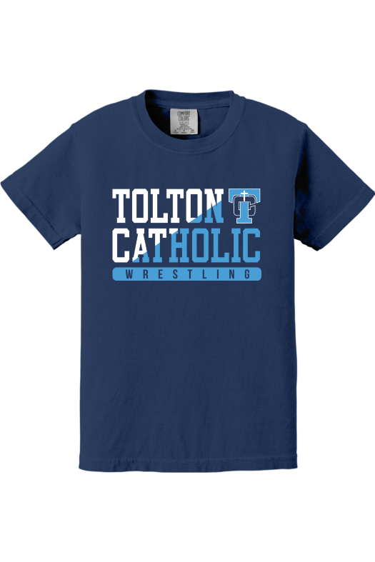 Father Tolton Catholic - Wrestling Comfort Colors Garment-Dyed Youth Heavyweight T-Shirt