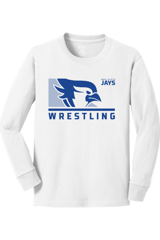 West Platte Wrestling Port & Company Youth Long Sleeve Core Cotton Tee. PC54YLS