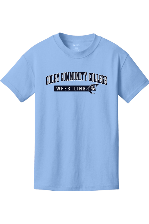 Colby Community College Wrestling Port & Company - Youth Core Cotton Tee. PC54Y