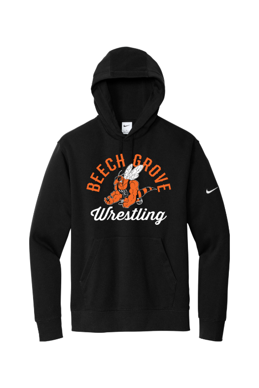 Beech Grove Wrestling Nike Club Fleece Sleeve Swoosh Pullover Hoodie NKDR1499