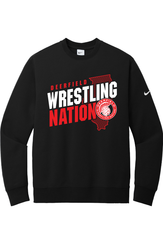 Deerfield High School Nike Club Fleece Sleeve Swoosh Crew NKFD9863