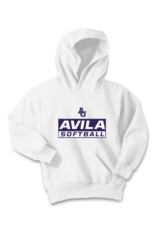 Avila Softball Port & Company - Youth Core Fleece Pullover Hooded Sweatshirt. PC90YH