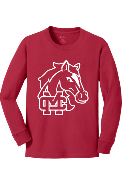 Mill Creek Elementary Port & Company Youth Long Sleeve Core Cotton Tee. PC54YLS