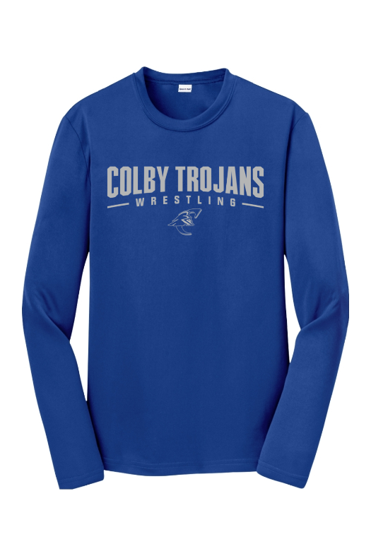 Colby Community College Wrestling Sport-Tek Youth Long Sleeve PosiCharge Competitor Tee. YST350LS