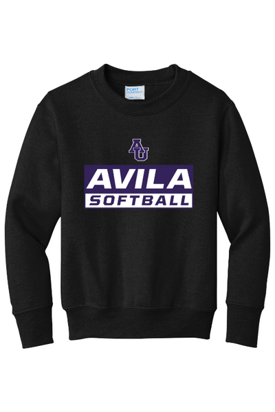 Avila Softball Port & Company - Youth Core Fleece Crewneck Sweatshirt. PC90Y